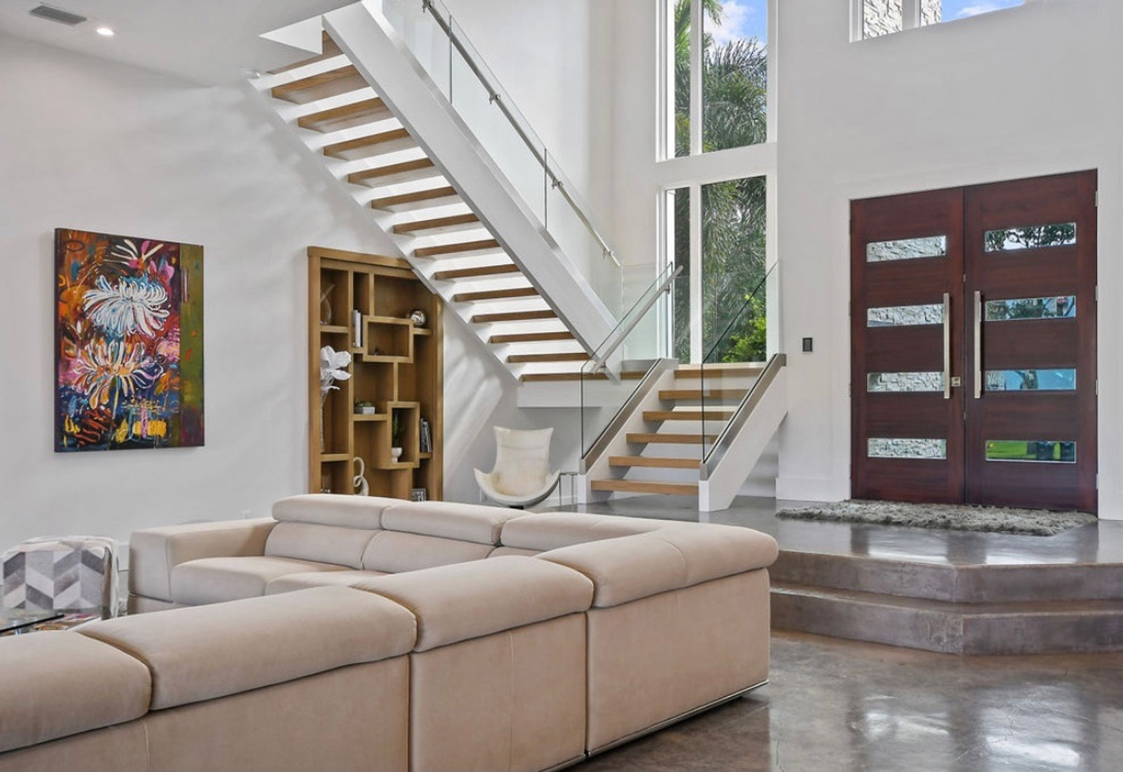 Bishman Development custom interior — vaulted great room